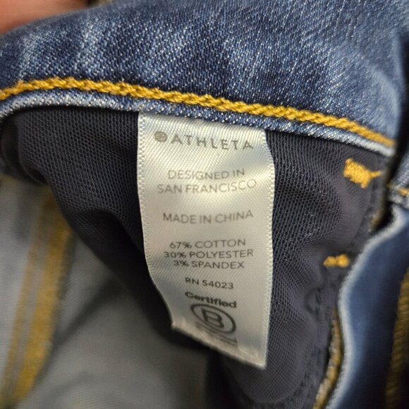 Athleta Sculptek Skinny‎ Jeans Size 6 Blue Denim Stretch Classic Dark Side Seam - Picture 4 of 9